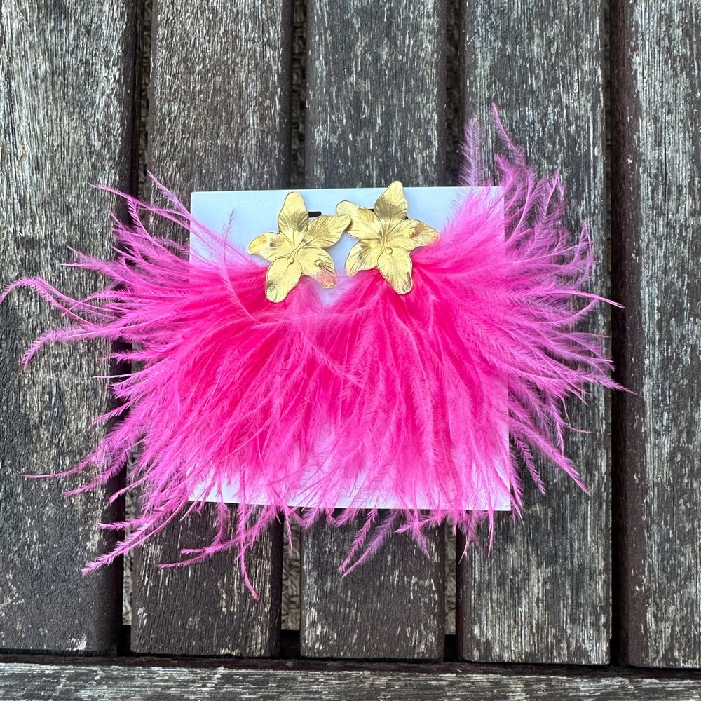 Orchid Feather Earrings